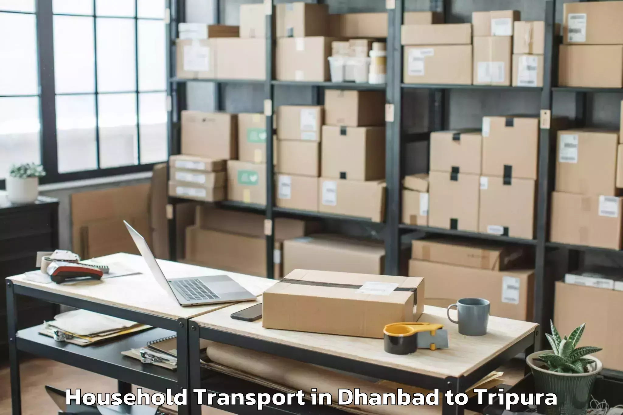 Dhanbad to Manughat Household Transport Booking